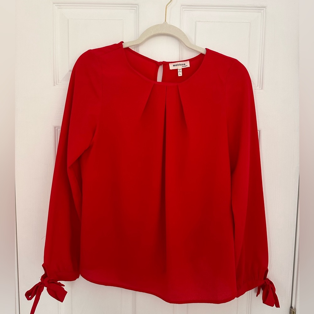 Monteau Blouse Tie Sleeves